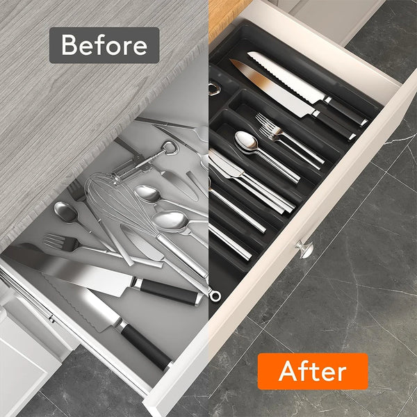 Adjustable Drawer Utensil Organizer Tray